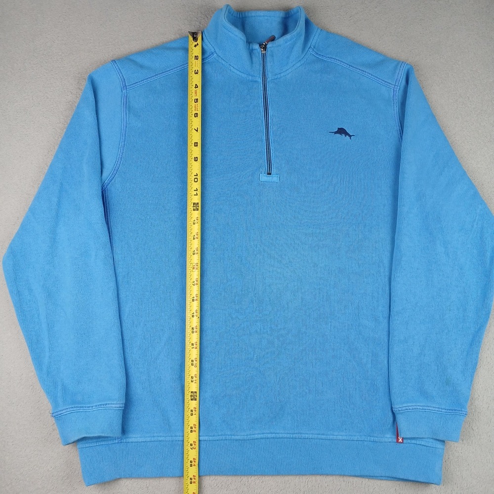 Tommy Bahama Relax Pullover Mens XL Quarter Zip Sweatshirt Blue Cotton - Picture 8 of 12